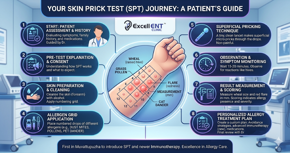 Skin Prick Test process at ExcellENT Clinic