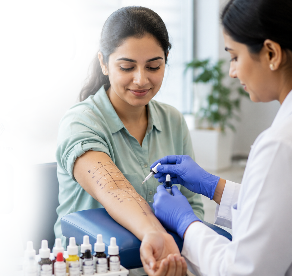 Skin Prick Test process at ExcellENT Clinic